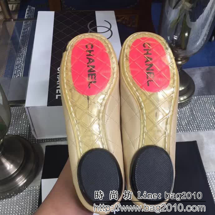 CHANEL香奈兒 專櫃最新顏色 透明塑膠大底 蓋印真皮LOGO 鞋頭雙拼芭蕾舞鞋 QZS1189